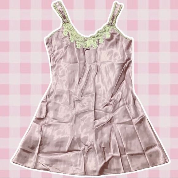 Vintage Enchanting Coquette Pink and Cream Lace Fairycore Fairy Slip Size Large - Picture 1 of 12